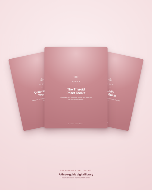 The Thyroid Reset Toolkit — three-guide digital bundle covers